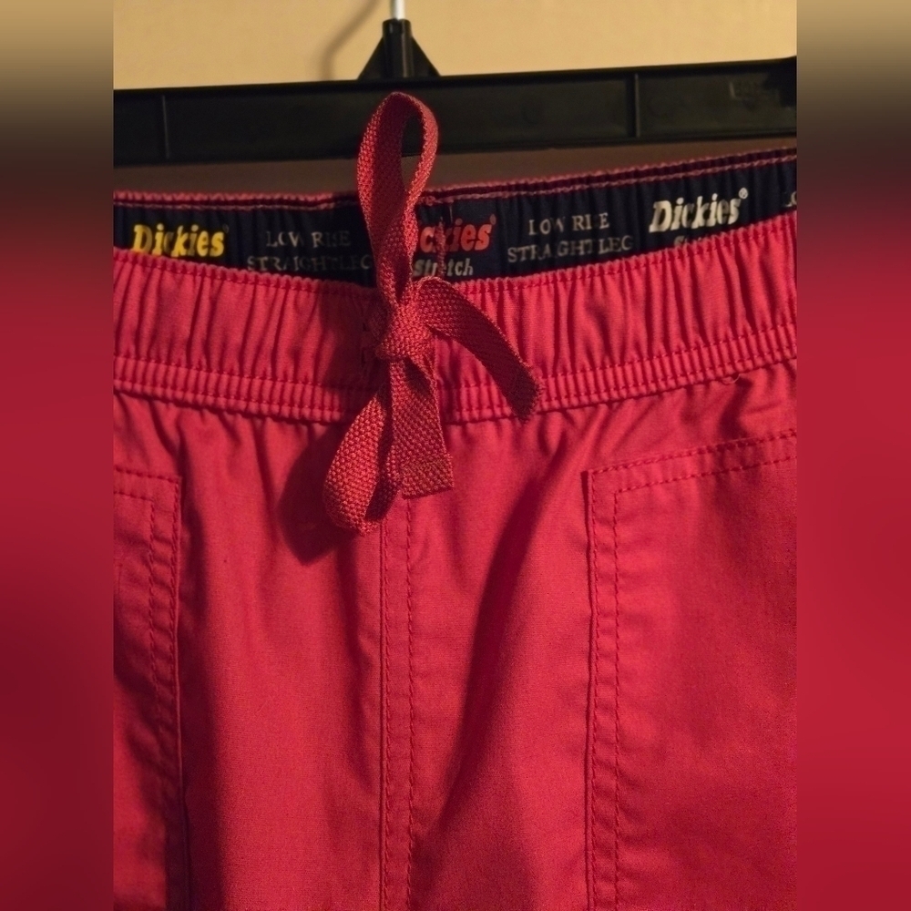 NWOT, Dickies EDS Signature Scrub Pants, Low Rise, Straight Leg Drawstring, Pink - Picture 8 of 14